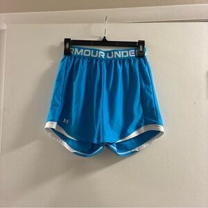 Under Armour Women's Bright Blue Athletic Shorts with White Trim